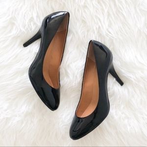 J. Crew Patent Black Paulina Pumps Heels 8.5